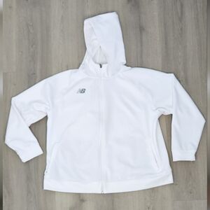 New Balance Hoodie White Zip-Front Athletic Jacket
